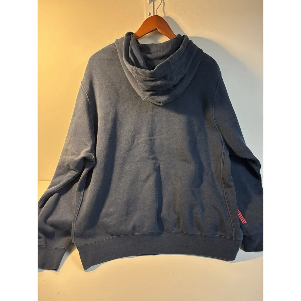 Nike Vintage Men's Blue Fleece Pullover Hoodie Pockets Graphic Logo Size L